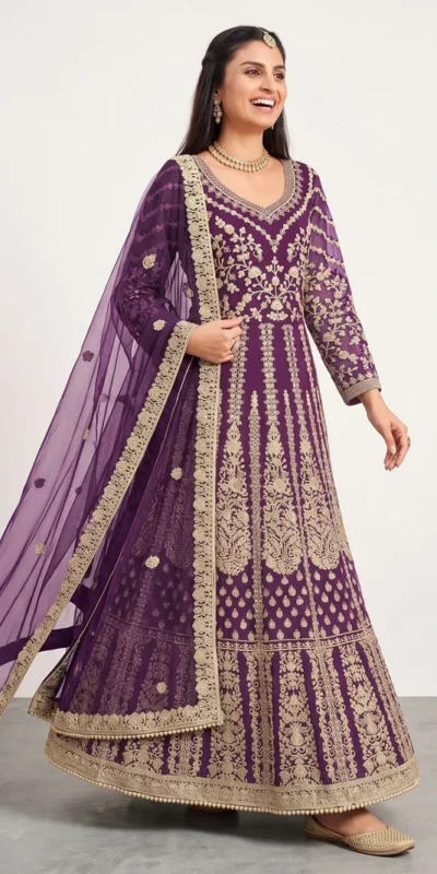 FC 2701 Purple Sequins Work & Embroidery Work Salwar Suiti Peach Butterfly Net. Grab it for ₹3149. Delivery 4-6 Working Days. Shop now. | Casual Suits, Jump Suits, Creative suits, Designer Suits, Palazzo Suits, Party Wear Suits, Patiala Suits, Salwar suit, Straight Suits