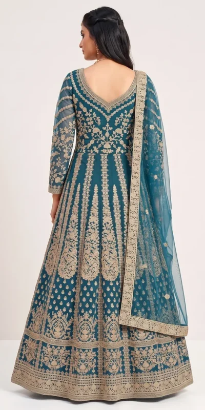 FC 2701 Teal Sequins Work & Embroidery Work Salwar Suitin Peach Butterfly Net. Grab it for ₹3149. Delivery 4-6 Working Days. Shop now. | Casual Suits, Jump Suits, Creative suits, Designer Suits, Palazzo Suits, Party Wear Suits, Patiala Suits, Salwar suit, Straight Suits