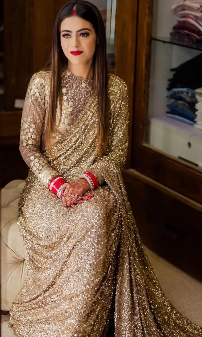 SN 236 Color: Gold Heavy Sequence Work Saree For Women's sn236, sn 236 Buy And Get 38% Off, On Sarees. SN236 | Bollywood Sarees, Creative Sarees, Designer Sarees, Embroidered Sarees, Party Wear Sarees, Sarees