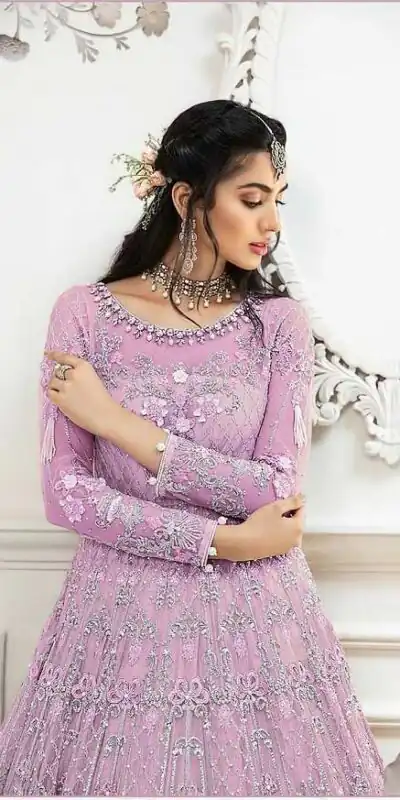 AGF Ramsha R 244 Pink Top :- Heavy Butterfly Net Work :- Embroidery With Multi Work Bottom :- Dull Santoon Wedding, Party, Festive @2249 | Anarkali Suits, Bollywood Anarkali, Creative-Anarkali, Designer Anarkali, Embroidered Anarkali, Party Wear Anarkali