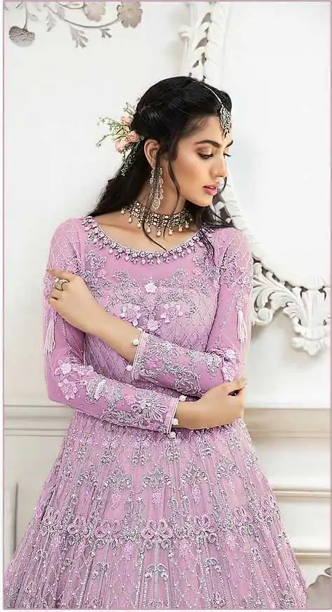 AGF Ramsha R 244 Pink Top :- Heavy Butterfly Net Work :- Embroidery With Multi Work Bottom :- Dull Santoon Wedding, Party, Festive @2249 | Anarkali Suits, Bollywood Anarkali, Creative-Anarkali, Designer Anarkali, Embroidered Anarkali, Party Wear Anarkali