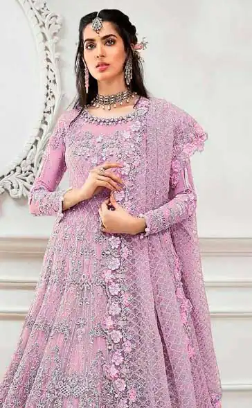 AGF Ramsha R 244 Pink Top :- Heavy Butterfly Net Work :- Embroidery With Multi Work Bottom :- Dull Santoon Wedding, Party, Festive @2249 | Anarkali Suits, Bollywood Anarkali, Creative-Anarkali, Designer Anarkali, Embroidered Anarkali, Party Wear Anarkali