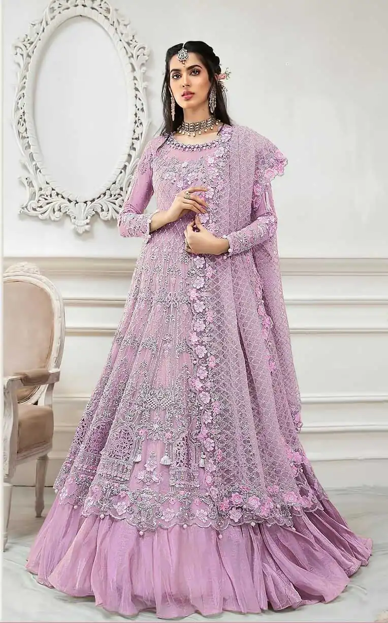 AGF Ramsha R 244 Pink Top :- Heavy Butterfly Net Work :- Embroidery With Multi Work Bottom :- Dull Santoon Wedding, Party, Festive @2249 | Anarkali Suits, Bollywood Anarkali, Creative-Anarkali, Designer Anarkali, Embroidered Anarkali, Party Wear Anarkali