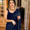 Party Wear Blue Color Georgette Sequence Work Saree For Women's