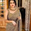 Party Wear Grey Color Georgette Sequence Work Saree For Women's