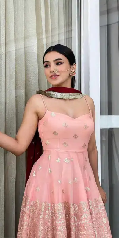 KF 1351 Pink Top : Heavy Georgette Patiala : Heavy Georgette Work : Embroidery Chain Stitch Work Wedding, Party, Festive @1999/-Only | Casual Suits, Creative suits, Designer Suits, Palazzo Suits, Party Wear Suits, Salwar suit, Straight Suits