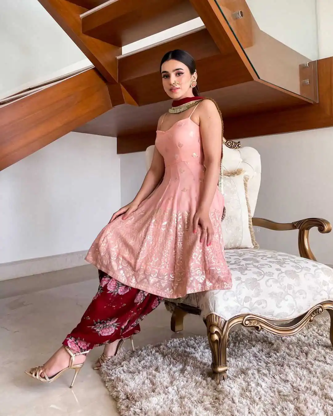 KF 1351 Pink Top : Heavy Georgette Patiala : Heavy Georgette Work : Embroidery Chain Stitch Work Wedding, Party, Festive @1999/-Only | Casual Suits, Creative suits, Designer Suits, Palazzo Suits, Party Wear Suits, Salwar suit, Straight Suits