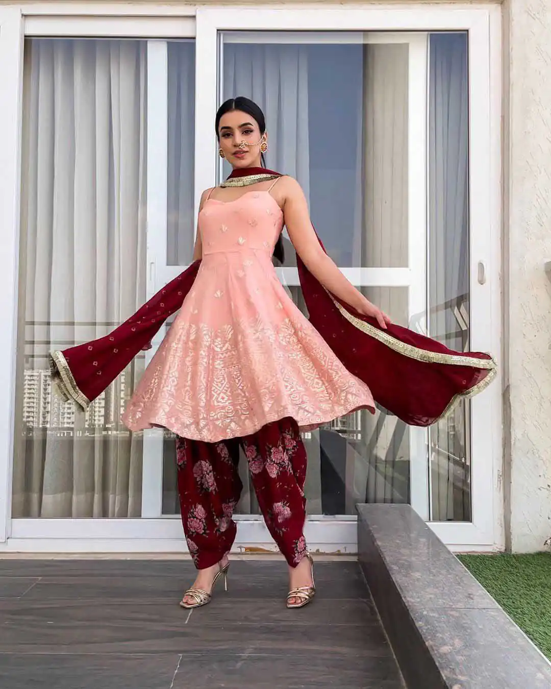 KF 1351 Pink Top : Heavy Georgette Patiala : Heavy Georgette Work : Embroidery Chain Stitch Work Wedding, Party, Festive @1999/-Only | Casual Suits, Creative suits, Designer Suits, Palazzo Suits, Party Wear Suits, Salwar suit, Straight Suits