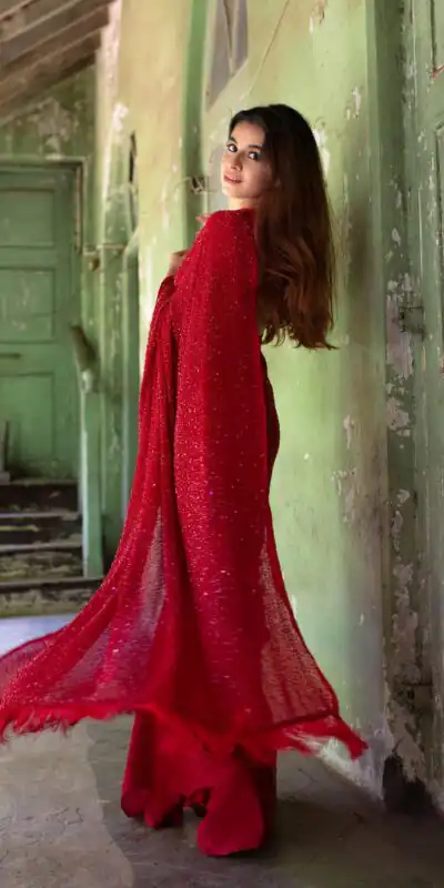 KT 186 Red Saree : Georgette Blouse : Bangalori Silk Work : Fancy Sequence Work Wedding, Festive @1599/- Only | Bollywood Sarees, Creative Sarees, Designer Sarees, Embroidered Sarees, Ethnic Saree, Party Wear Sarees, Sarees