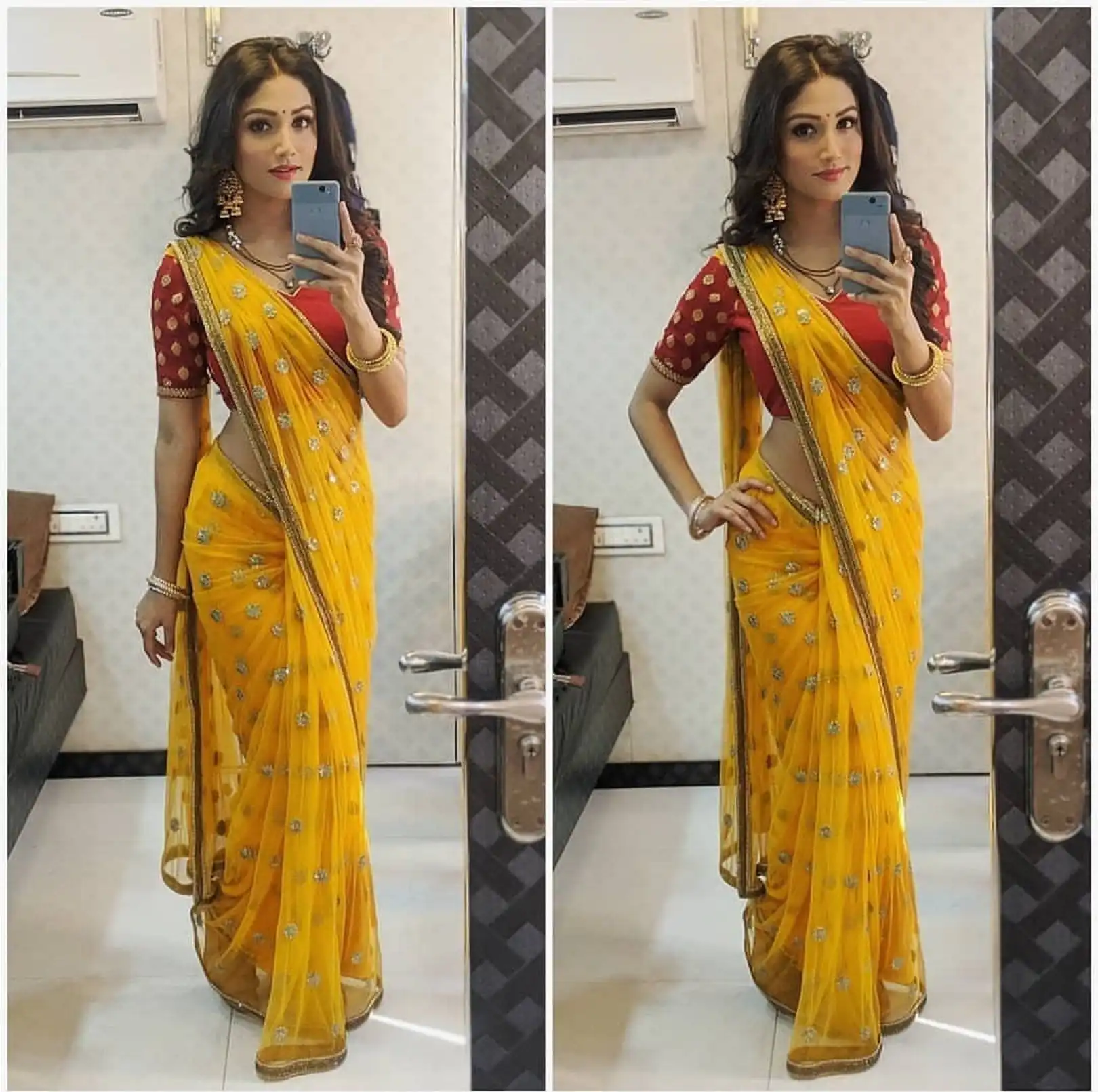 KT 3273 Yellow Saree :Original Organa Silk Blouse :Banglori Silk Work : Thread And Sequence Work With Fancy Lace Broder@1099/- Only | Bollywood Sarees, Creative Sarees, Designer Sarees, Embroidered Sarees, Modern Digital sarees, Party Wear Sarees, Sarees