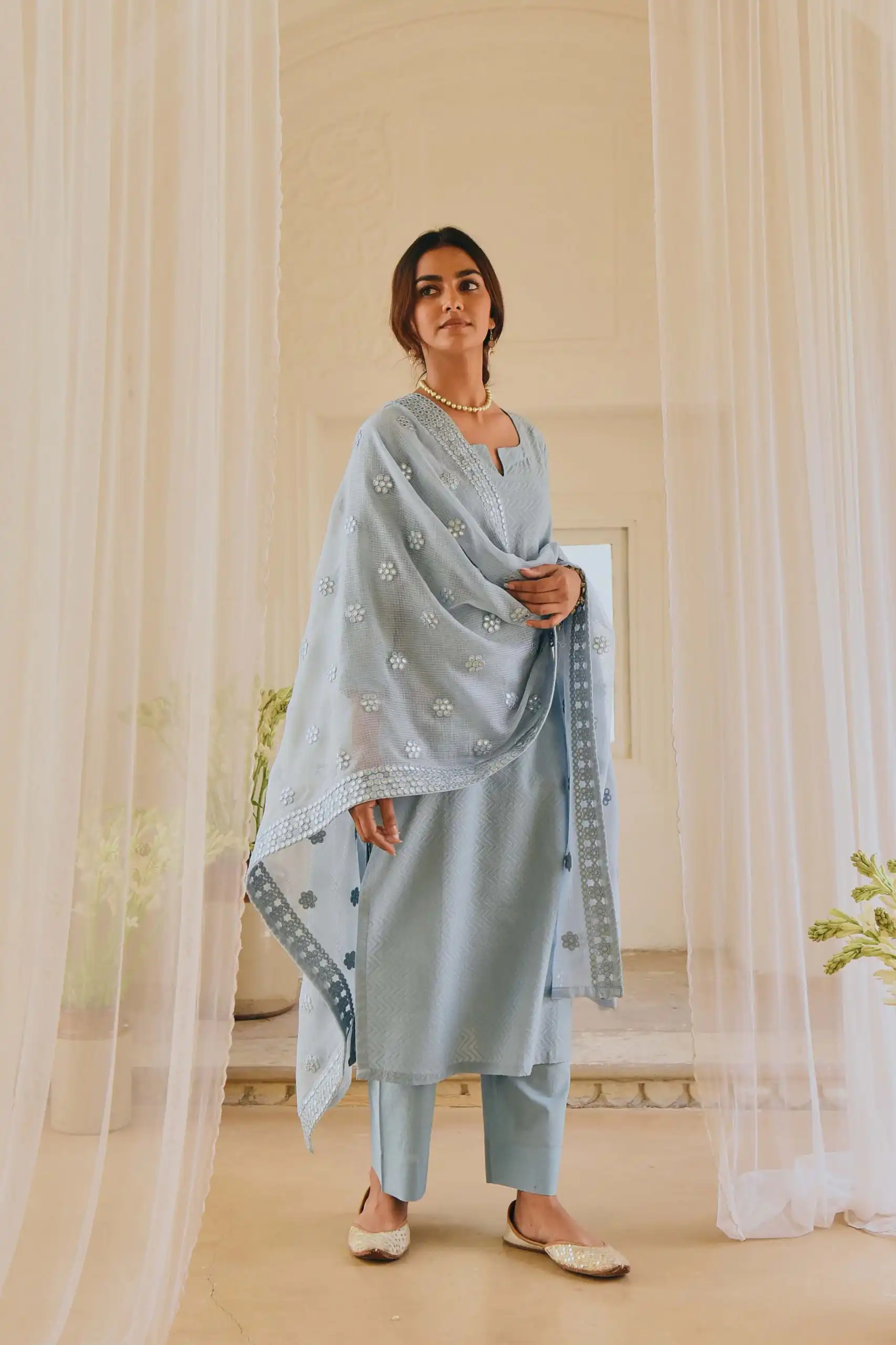 SSR 307 Grey Top : Heavy Faux Georgette Work : Fancy Thread Embroidery Work Glorious Grey Color Heavy Georgette Designer Salwar Suit @1649/- Only | Casual Suits, Creative suits, Designer Suits, Party Wear Suits, Salwar suit, Straight Suits