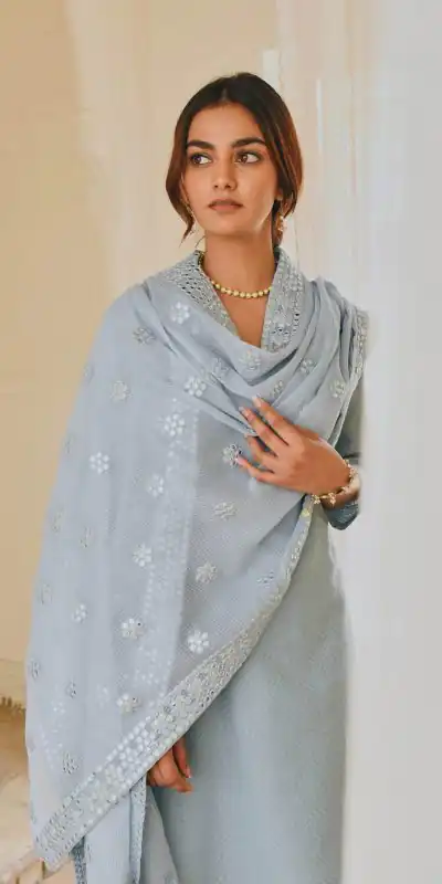 SSR 307 Grey Top : Heavy Faux Georgette Work : Fancy Thread Embroidery Work Glorious Grey Color Heavy Georgette Designer Salwar Suit @1649/- Only | Casual Suits, Creative suits, Designer Suits, Party Wear Suits, Salwar suit, Straight Suits