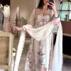 Awesome White Color Georgette Embroidery Work Salwar Suit