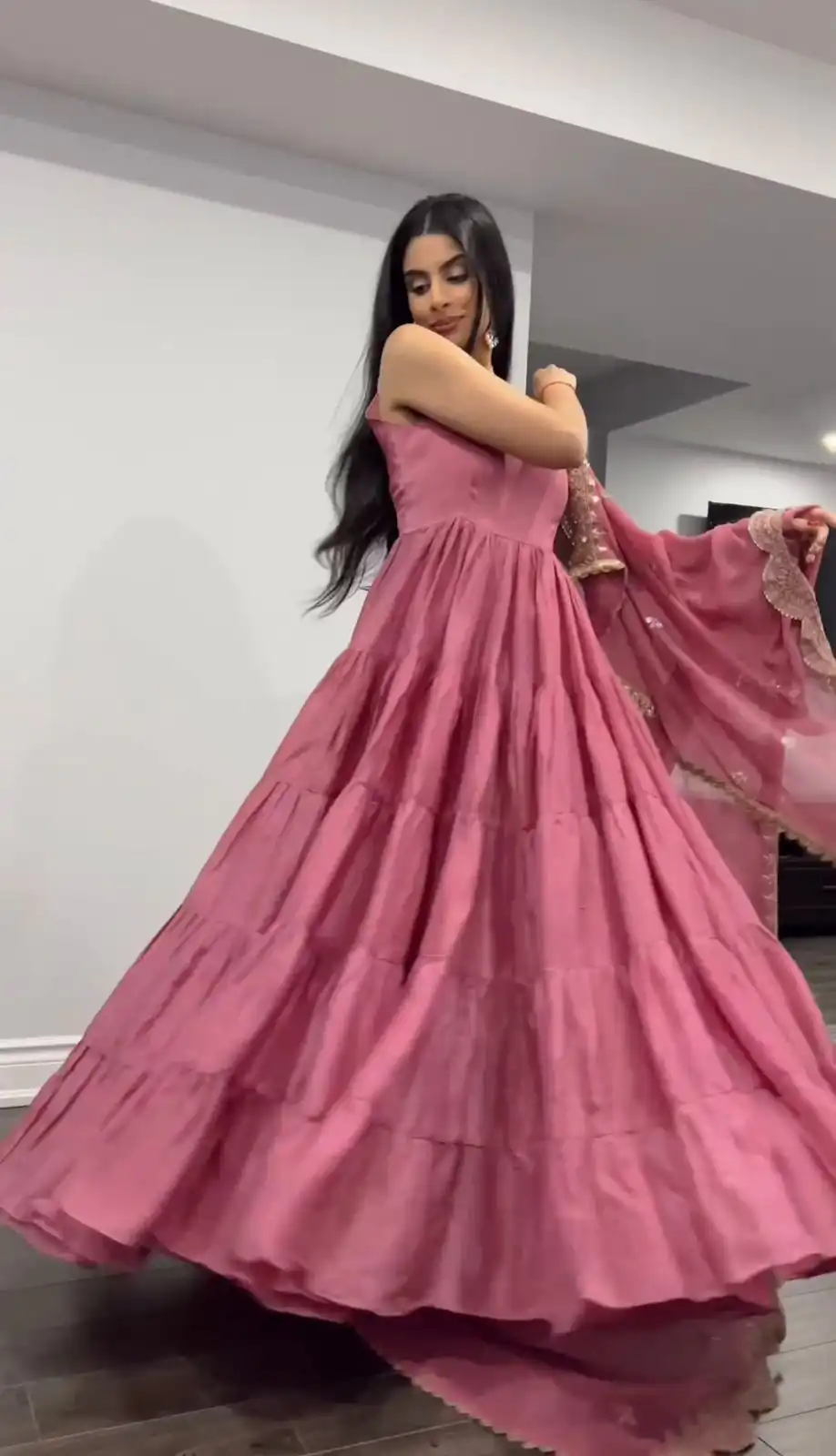 ZSR 5547 Pink Color Gown : Fox Georgette Work : Embroidery Sequence Work Inner : Micro Cotton Traditional Wear, Wedding, Festive, Events. @2599/- | Bollywood Gowns, Creative Gowns, Designer Gowns, Embroidered Gowns, Gowns, Party Wear Gowns