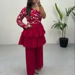 RC 263 Pink Heavy Georgette Embroidery Sequence Work Plazzo Suit Casual, Wedding, Party, Festive, Events Etc. Expected Delivery  4-6 Working Days @1749 | Casual Suits, Creative suits, Designer Suits, Palazzo Suits, Party Wear Suits, Salwar suit, Straight Suits