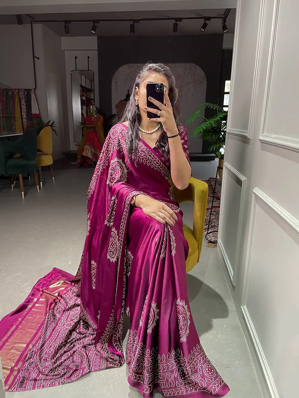 YNF 7803 Purple Color Semi Gaji Satin Printing with Foil Work Saree Casual, Party Wear, Wedding, Events Etc. Expected Delivery 4-6 Working Days 1499/- | Bollywood Sarees, Creative Sarees, Designer Sarees, Ethnic Saree, Modern Digital sarees, Party Wear Sarees, Sarees
