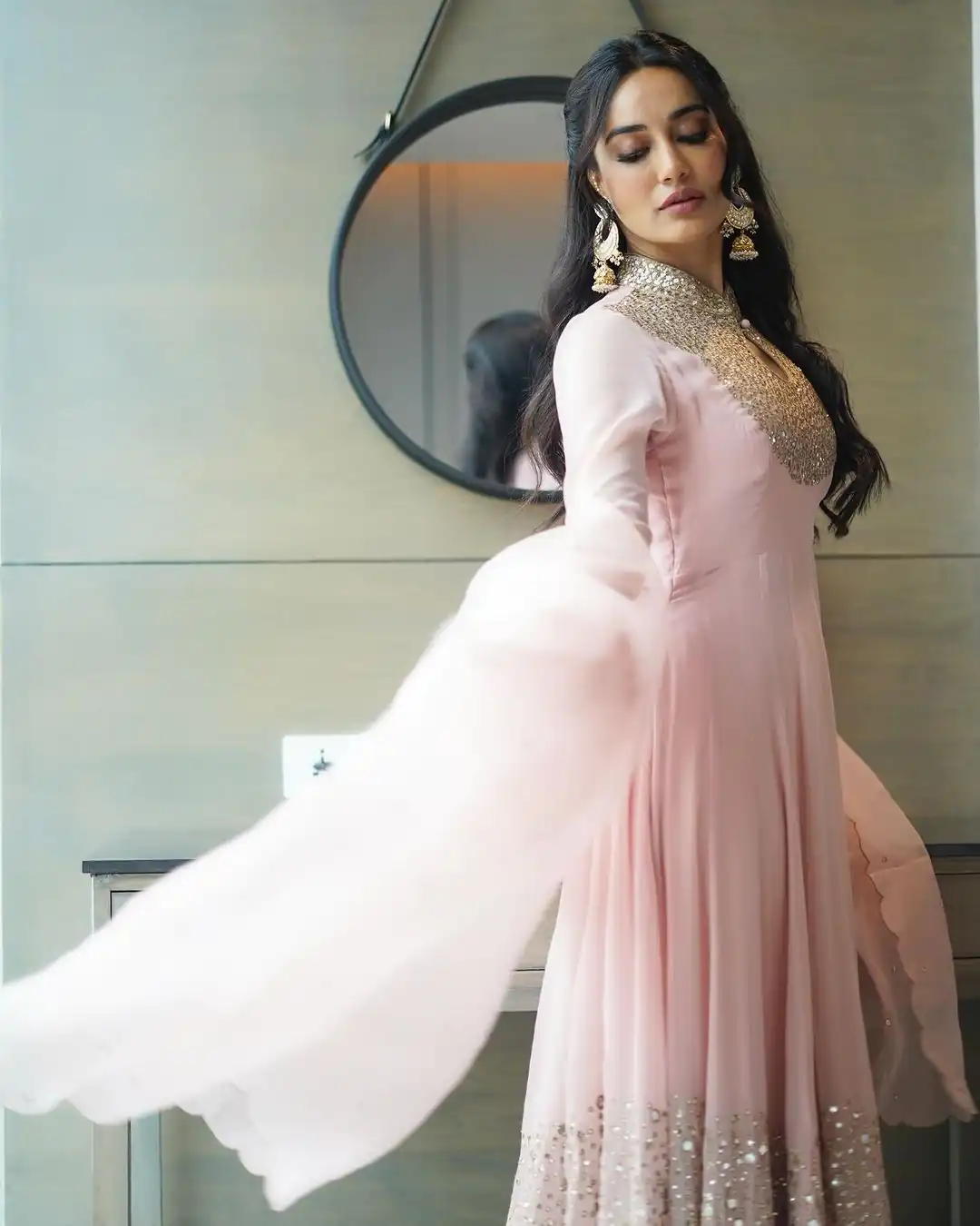 ZSR 794 Baby Pink Color Georgette Embroidery Sequence Work Gown Casual, Wedding, Party, Festive, Events Etc. Expected Delivery 4-6 Working Days 2199/- | Bollywood Gowns, Creative Gowns, Designer Gowns, Embroidered Gowns, Gowns, Party Wear Gowns