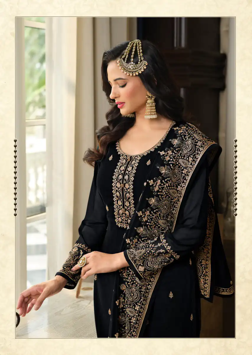 DS LT 8301 Black color Georgette Embroidery Sequence Work Sharara Suit Wedding, Festive, Events Etc. Expected Delivery 4-6 Working Days @2149/- | Casual Suits, Jump Suits, Creative suits, Designer Suits, Palazzo Suits, Party Wear Suits, Patiala Suits, Salwar suit, Straight Suits