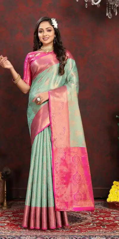 MBโข3269 Green Color Lichi Silk Gold, Silver Zari Weaving Saree Casual, Party Wear Wedding, Events, Festival, Etc. Expected Delivery 4-6 Working Days @1599/- | Bollywood Sarees, Creative Sarees, Designer Sarees, Embroidered Sarees, Ethnic Saree, Modern Digital sarees, Party Wear Sarees, Sarees