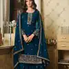DS LT 8301 Peacock Blue color Georgette Embroidery Sequence Work Sharara Suit Wedding, Festive, Events Etc. Expected Delivery 4-6 Working Days @2149/- | Casual Suits, Jump Suits, Creative suits, Designer Suits, Palazzo Suits, Party Wear Suits, Patiala Suits, Salwar suit, Straight Suits