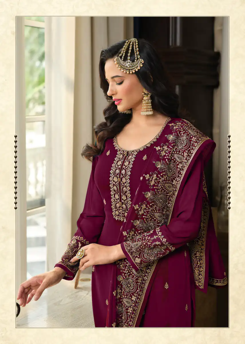 DS LT 8301 Purple color Georgette Embroidery Sequence Work Sharara Suit Wedding, Festive, Events Etc. Expected Delivery 4-6 Working Days @2149/- | Casual Suits, Jump Suits, Creative suits, Designer Suits, Palazzo Suits, Party Wear Suits, Patiala Suits, Salwar suit, Straight Suits
