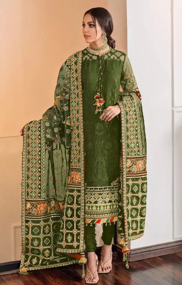 Ds 129 Stone Green Color Georgette Embroidery Stone work Sharara suit Wedding, Party, Festive, Events Etc. Expected Delivery 4-6 Working Days @2049/- | Casual Suits, Creative suits, Designer Suits, Palazzo Suits, Party Wear Suits, Salwar suit, Straight Suits