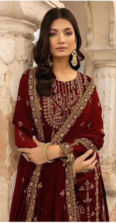 DS 1012 Maroon Color Georgette Embroidered Sequence Salwar Suit Casual, Party, Wedding, Festive, Events Etc. Expected Delivery 4-6 Working Days @1799/- | Jump Suits, Casual Suits, Creative suits, Designer Suits, Palazzo Suits, Party Wear Suits, Patiala Suits, Salwar suit, Straight Suits