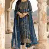 Alluring Persian Blue Color Georgette Embroidered Sequence Work Salwar Suit