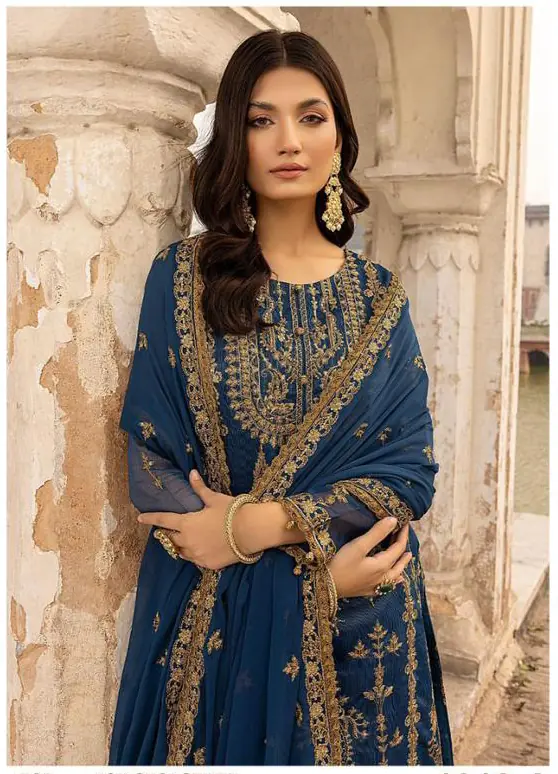 DS 1012 Persian Blue Color Georgette Embroidered Sequence Salwar Suit Casual, Wedding, Festive, Events Etc. Expected Delivery 4-6 Working Days @1799/- | Jump Suits, Casual Suits, Creative suits, Designer Suits, Palazzo Suits, Party Wear Suits, Patiala Suits, Salwar suit, Straight Suits