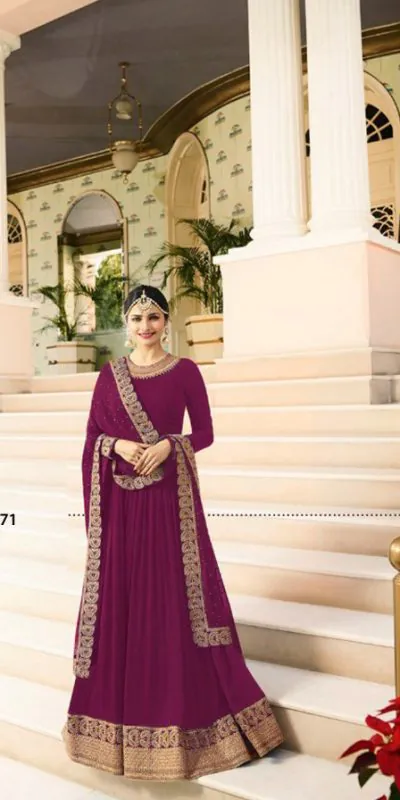 FC 7171 Purple Color Georgette Embroidery work Anarkali Suit Casual, Wedding, Party, Festive, Events Etc. Expected Delivery 4-6 Working Days @1999/- | Anarkali Suits, Bollywood Anarkali, Creative-Anarkali, Designer Anarkali, Embroidered Anarkali, Party Wear Anarkali