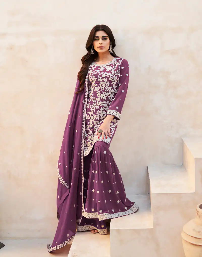 Fc Zohara 9760 Red Top : Georgette Work : Heavy Embroidery Designer Work Bottom : Santoon Wedding, Party, Festive @3249/- | Jump Suits, Casual Suits, Creative suits, Designer Suits, Palazzo Suits, Party Wear Suits, Patiala Suits, Salwar suit, Straight Suits