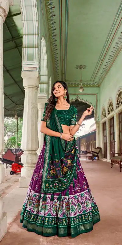 LNB1691 Purple Color tussar Silk Patola Foil Printed Lehenga Choli Festive, Wedding, Events, Party etc. Expected Delivery 4-6 Working Days @2199/- | Bollywood Lehenga, Creative Lehenga, Designer Lehenga, Embroidered Lehenga, Lehenga, Party Wear Lehenga