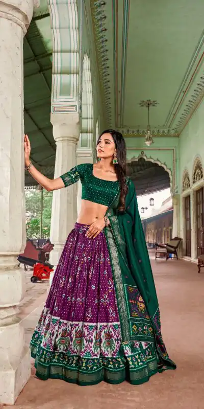 LNB1691 Purple Color tussar Silk Patola Foil Printed Lehenga Choli Festive, Wedding, Events, Party etc. Expected Delivery 4-6 Working Days @2199/- | Bollywood Lehenga, Creative Lehenga, Designer Lehenga, Embroidered Lehenga, Lehenga, Party Wear Lehenga