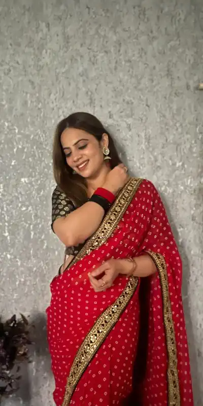 JR 543 Red Color Printed Georgette With Sequence Embroidery Lace Saree Casual, Party Wear, Wedding, Events Etc. Expected Delivery 4-6 Working Days 1449/- | Bollywood Sarees, Creative Sarees, Designer Sarees, Embroidered Sarees, Ethnic Saree, Modern Digital sarees, Party Wear Sarees, Sarees