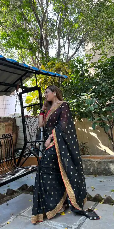 JR 502 Black Color Heavy Cotton Zequerd Butti Saree Casual, Party Wear, Wedding, Events Etc. Expected Delivery 4-6 Working Days 1499/- | Bollywood Sarees, Creative Sarees, Designer Sarees, Embroidered Sarees, Ethnic Saree, Modern Digital sarees, Party Wear Sarees, Sarees