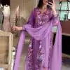 Awesome Violet Color Georgette Embroidery Work Salwar Suit