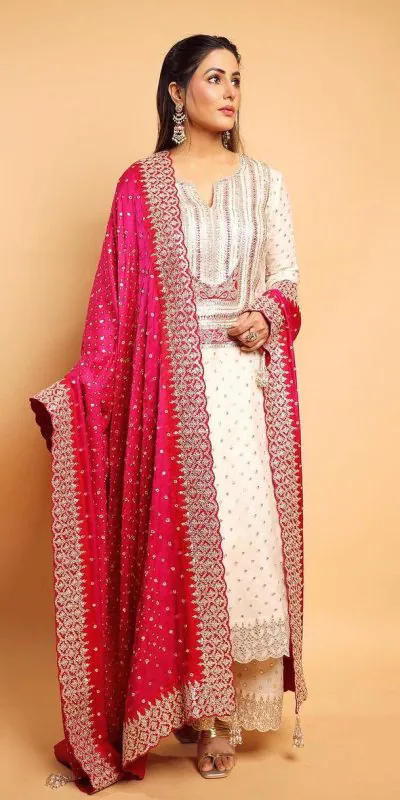 NSR 803 White Color Faux Georgette Embroidery Work Sharara Suit Casual, Wedding, Party, Festive, Events Etc. Expected Delivery 4-6 Working Days @2199/- | Casual Suits, Jump Suits, Creative suits, Designer Suits, Palazzo Suits, Party Wear Suits, Patiala Suits, Salwar suit, Straight Suits