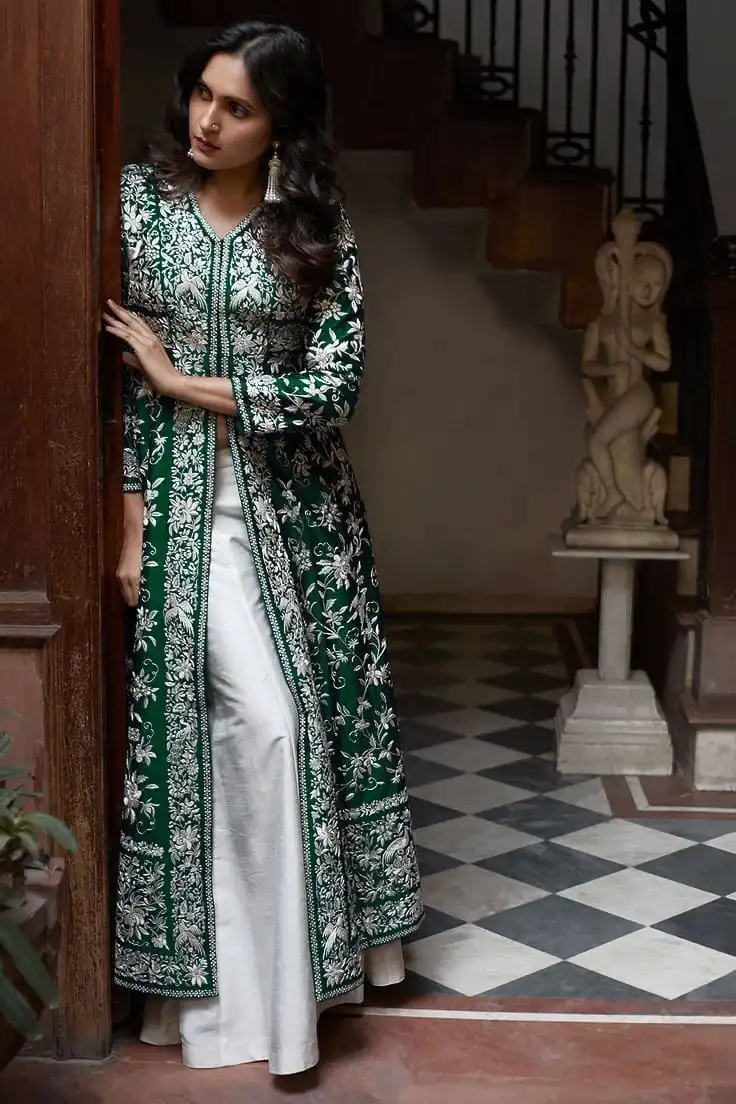  MF TAPARIA  Green Color Cotton Slub With Heavy Embroidery Work Sharara Suit Wedding, Party, Festive, Events Etc. Expected 4-6 Working Days @1849/- | Jump Suits, Casual Suits, Creative suits, Designer Suits, Palazzo Suits, Party Wear Suits, Patiala Suits, Salwar suit, Straight Suits