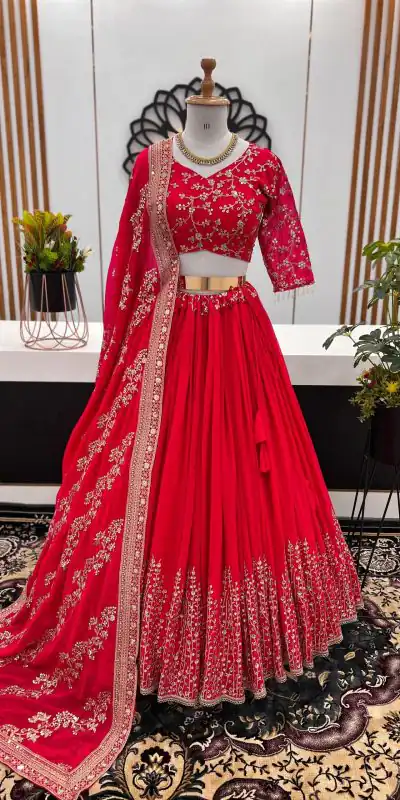 ZF 358 Rani Pink Color Faux Georgette With Heavy Embroidery Sequence Work Lehenga Choli Wedding, Party,Events Etc. Expected Delivery 4-6 Working Days 2099/- | Bollywood Lehenga, Creative Lehenga, Designer Lehenga, Embroidered Lehenga, Lehenga, Party Wear Lehenga