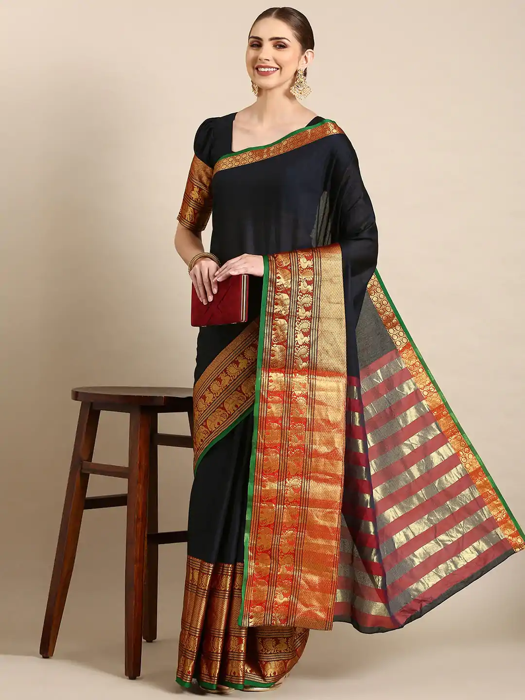 YNF 7409 Black Color Narayan Pet Zari Weaving Work Saree Casual, Party Wear, Wedding, Events Etc. Expected Delivery 4-6 Working Days @1399/- | Bollywood Sarees, Creative Sarees, Designer Sarees, Embroidered Sarees, Ethnic Saree, Modern Digital sarees, Party Wear Sarees, Sarees