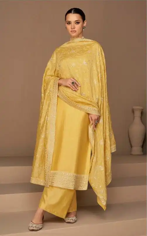 Ashirwad 9524 Yellow Color Sequence Embroidery Stone Work Salwar Suit , Wedding, Party, Festive, Events Etc. Expected Delivery 4-6 Working Days @2250/- | Jump Suits, Casual Suits, Creative suits, Designer Suits, Palazzo Suits, Party Wear Suits, Salwar suit, Straight Suits
