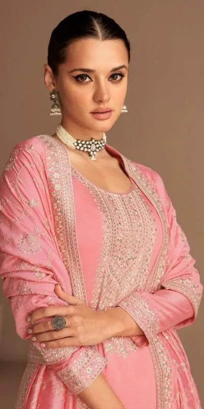 Ashirwad 9523 Pink Color Sequence Embroidery Stone Work Salwar Suit , Wedding, Party, Festive, Events Etc. Expected Delivery 4-6 Working Days @2250/- | Jump Suits, Casual Suits, Creative suits, Designer Suits, Palazzo Suits, Party Wear Suits, Salwar suit, Straight Suits