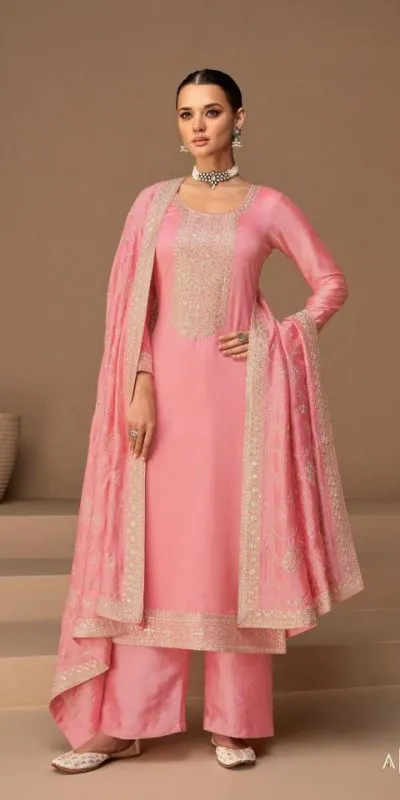 Ashirwad 9523 Pink Color Sequence Embroidery Stone Work Salwar Suit , Wedding, Party, Festive, Events Etc. Expected Delivery 4-6 Working Days @2250/- | Jump Suits, Casual Suits, Creative suits, Designer Suits, Palazzo Suits, Party Wear Suits, Salwar suit, Straight Suits