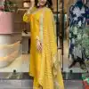 AD 149 Yellow Color Heavy Modal Silk Embroidery work Kurti Casual, Wedding, Party, Festive, Events Etc. Expected Delivery 4-6 Working Days @1899/- | Bollywood Kurti, Creative Kurtis, Designer Kurti, Kurti, Party Wear Kurti, Selfie Kurti