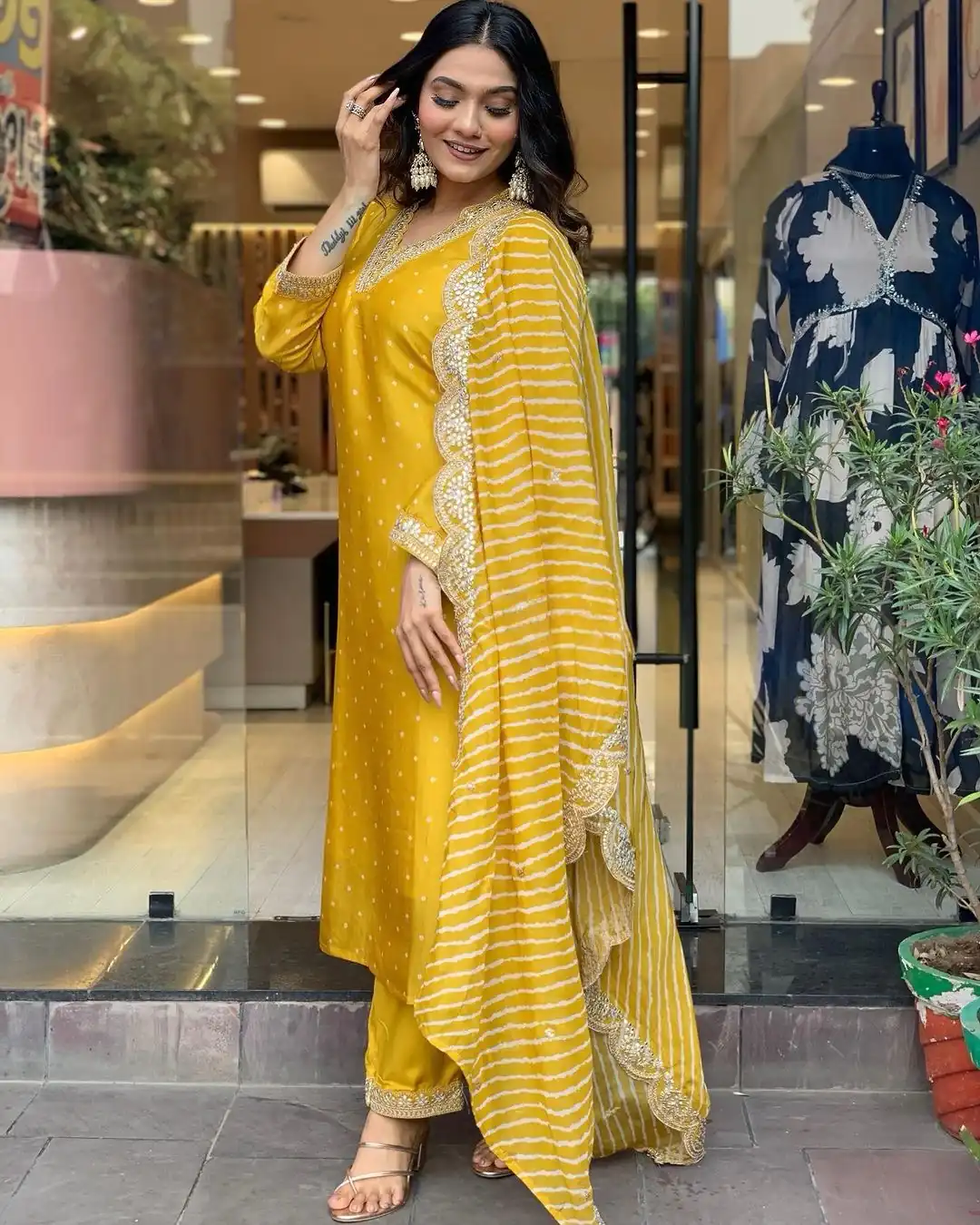 AD 149 Yellow Color Heavy Modal Silk Embroidery work Kurti Casual, Wedding, Party, Festive, Events Etc. Expected Delivery 4-6 Working Days @1899/- | Bollywood Kurti, Creative Kurtis, Designer Kurti, Kurti, Party Wear Kurti, Selfie Kurti