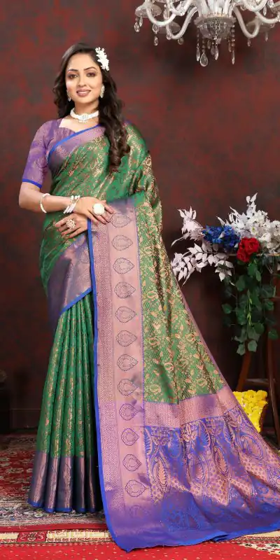 MB™3262 Green Color Lichi Silk Gold And Cooper Zari Weaving saree Casual, Wedding, Party, Festival, Events, Etc. Expected Delivery 4-6 Working Days @1599/- | Bollywood Sarees, Creative Sarees, Designer Sarees, Embroidered Sarees, Ethnic Saree, Modern Digital sarees, Party Wear Sarees, Sarees