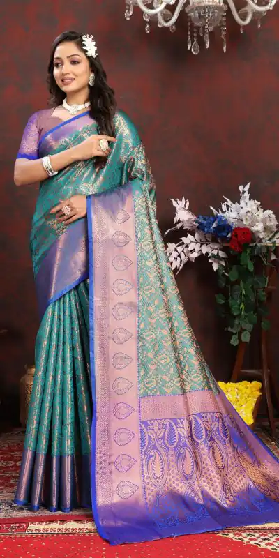 MB™3262 Rama Green Color Lichi Silk Gold, Cooper Zari Weaving saree Casual, Wedding, Festival, Events, Etc. Expected Delivery 4-6 Working Days @1599/- | Bollywood Sarees, Creative Sarees, Designer Sarees, Embroidered Sarees, Ethnic Saree, Modern Digital sarees, Party Wear Sarees, Sarees