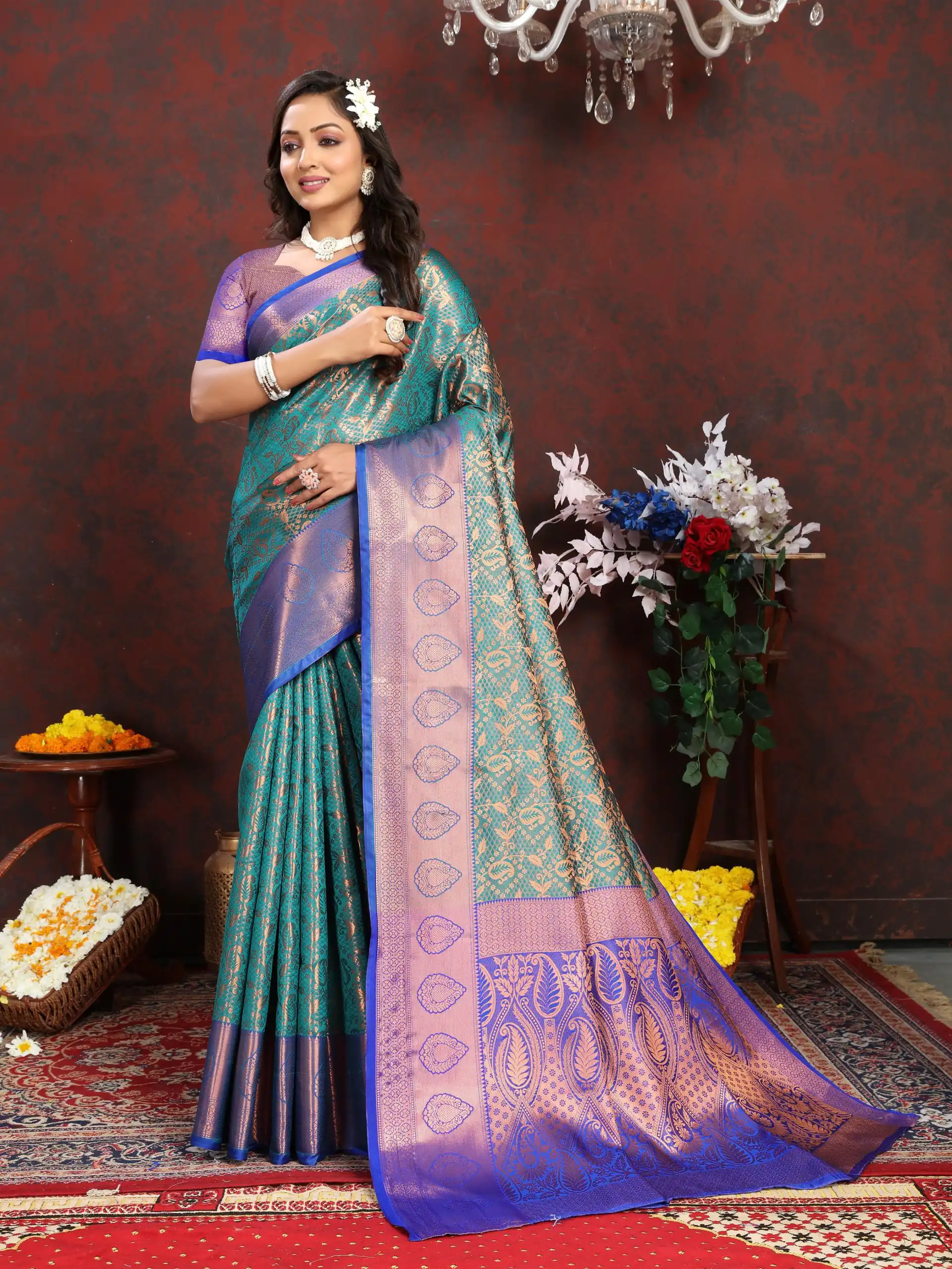 MB™3262 Rama Green Color Lichi Silk Gold, Cooper Zari Weaving saree Casual, Wedding, Festival, Events, Etc. Expected Delivery 4-6 Working Days @1599/- | Bollywood Sarees, Creative Sarees, Designer Sarees, Embroidered Sarees, Ethnic Saree, Modern Digital sarees, Party Wear Sarees, Sarees