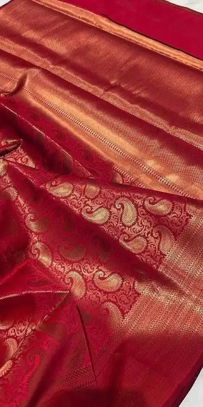 MS 252 Red Color Soft Lichi Silk Border And Rich Pallu Saree Casual, Party Wear, Wedding, Events, Etc. Expected Delivery 4-6 Working Days 1449/- | Bollywood Sarees, Creative Sarees, Designer Sarees, Embroidered Sarees, Ethnic Saree, Modern Digital sarees, Party Wear Sarees, Sarees