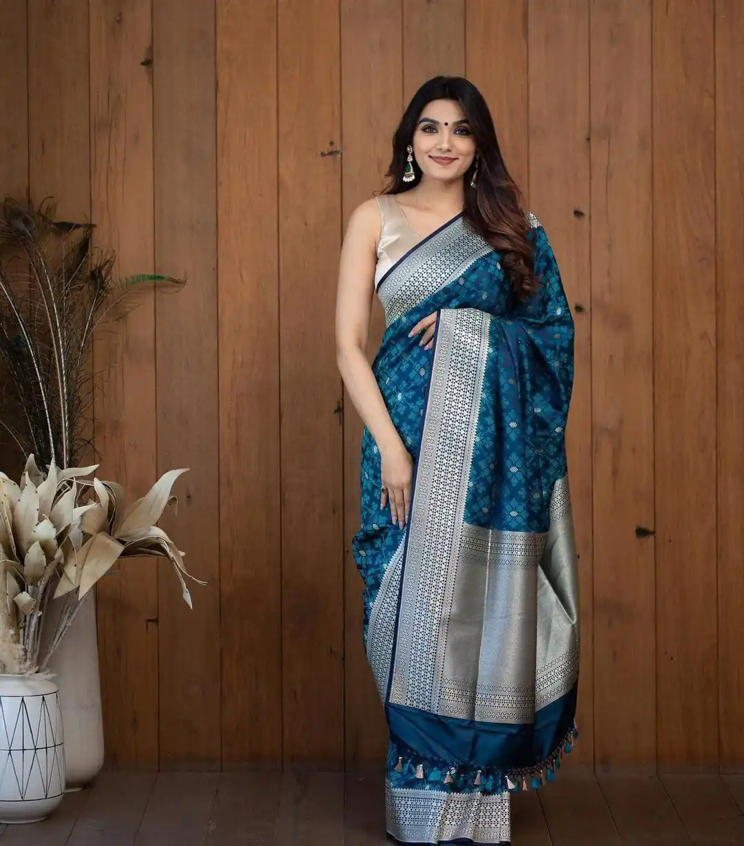 DDF TWINKLE Peacock Blue Color Soft Lichi Silk With Ordinary Design Saree Casual, Party Wear, Wedding, Events Etc. Expected Delivery 4-6 Working Days 1399/- | Bollywood Sarees, Creative Sarees, Designer Sarees, Embroidered Sarees, Ethnic Saree, Modern Digital sarees, Party Wear Sarees, Sarees